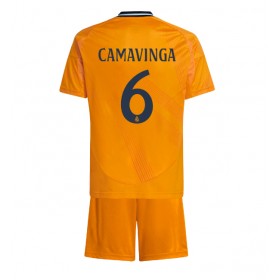 Real Madrid Eduardo Camavinga #6 Borte skjorte til barn 2024-25 Kortermet (+ korte bukser)